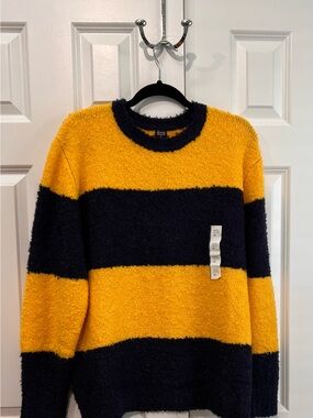 Rowing Blazers Target Collab Cozy Oversized Crewneck Sweater in Yellow & Navy